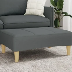 Poefs*vidaXL Voetenbank 77x55x31 cm stof Donkergrijs