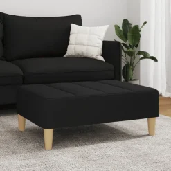 Poefs*vidaXL Voetenbank 77x55x31 cm stof Zwart