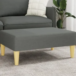 Poefs*vidaXL Voetenbank 77x55x31 cm stof Donkergrijs