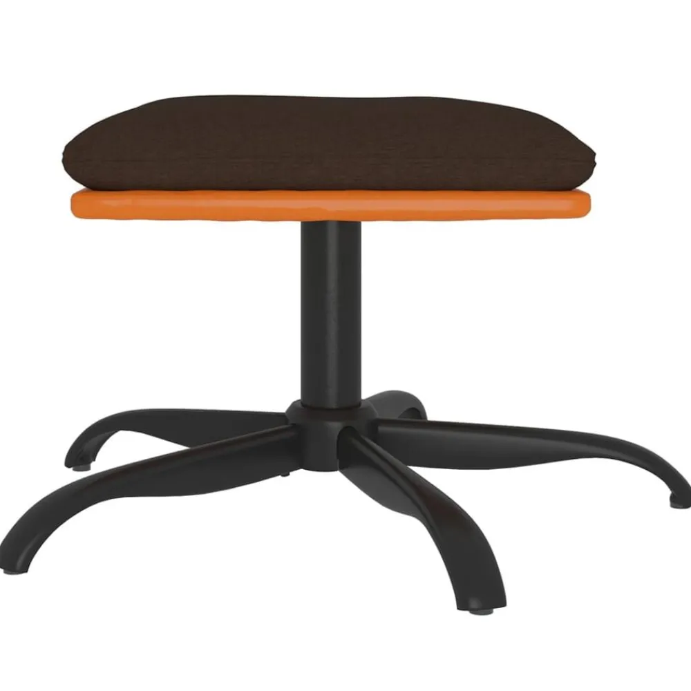 Poefs*vidaXL Voetenbank 60x60x36 cm stof en kunstleer Bruin