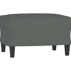 Poefs*vidaXL Voetenbank 60x50x41 cm stof Donkergrijs
