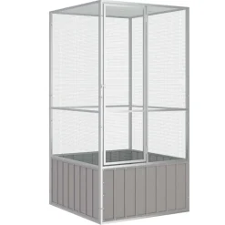 Huisdierbenodigdheden*vidaXL Vogelkooi 111x107x211,5 cm gegalvaniseerd staal Grijs