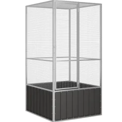 Vogelkooi 111x107x211,5 cm gegalvaniseerd staal kleur>vidaXL