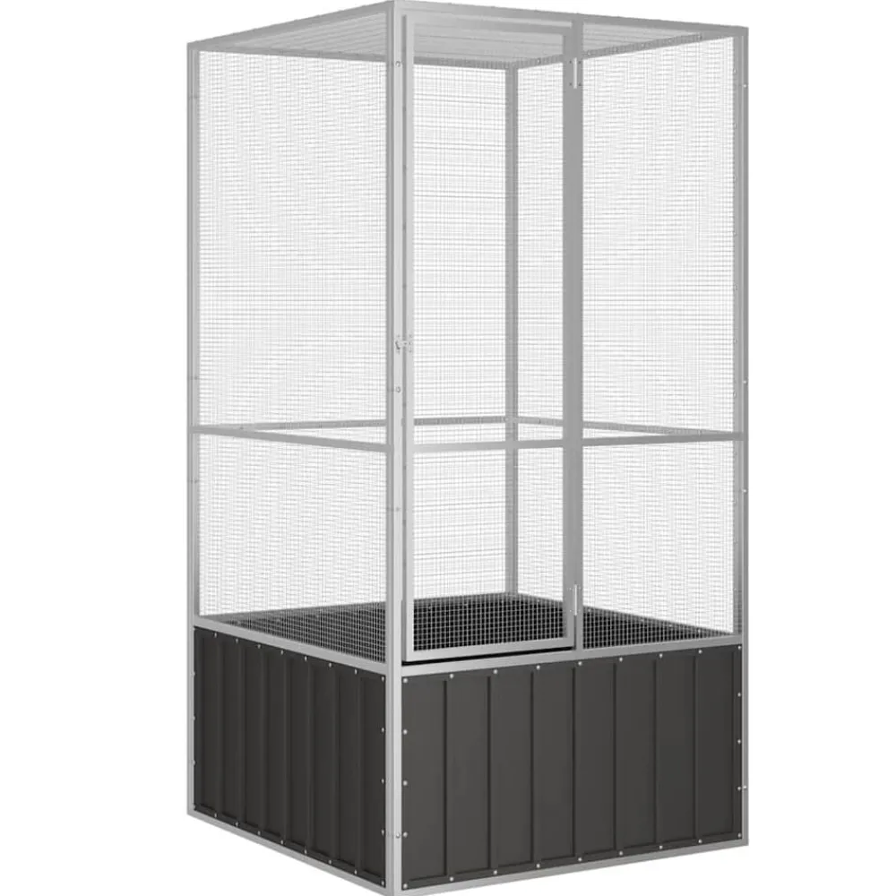 Vogelkooi 111x107x211,5 cm gegalvaniseerd staal kleur>vidaXL