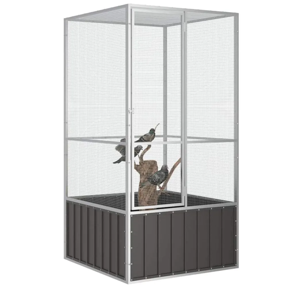 Vogelkooi 111x107x211,5 cm gegalvaniseerd staal kleur>vidaXL