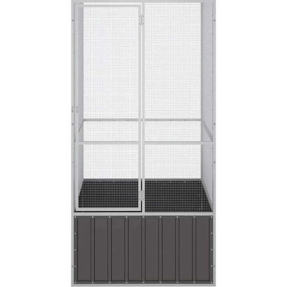 Vogelkooi 111x107x211,5 cm gegalvaniseerd staal kleur>vidaXL