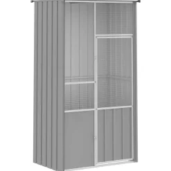 Huisdierbenodigdheden*vidaXL Vogelkooi 115x78x200 cm gegalvaniseerd staal Grijs