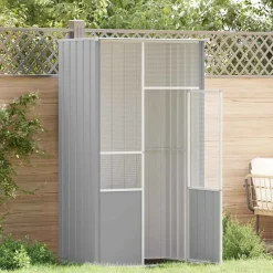 Huisdierbenodigdheden*vidaXL Vogelkooi 115x78x200 cm gegalvaniseerd staal Grijs
