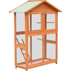 Vogelkooi 125,5x59,5x164 cm massief grenen- en vurenhout>vidaXL Hot