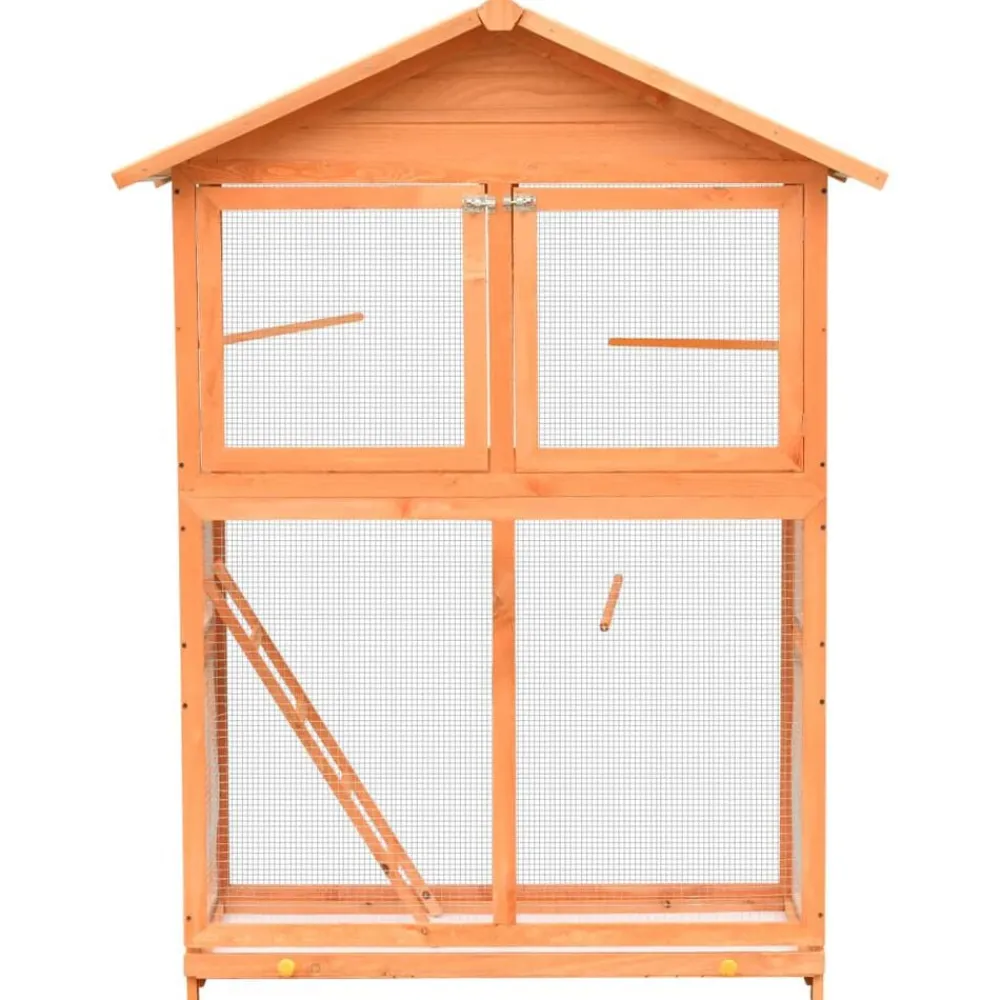 Vogelkooi 125,5x59,5x164 cm massief grenen- en vurenhout>vidaXL Hot