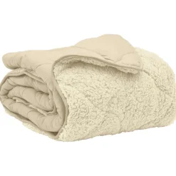 Vol jaar dekbed Crème 140 x 200 cm Microfiber en Teddy fleece>vidaXL Best