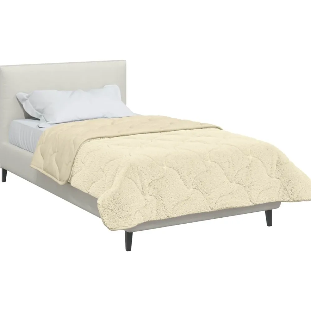 Vol jaar dekbed Crème 140 x 200 cm Microfiber en Teddy fleece>vidaXL Best