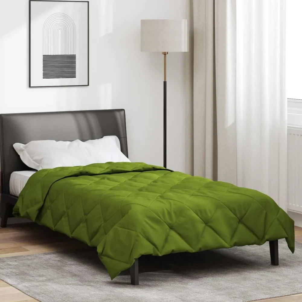 Linnengoed*vidaXL Vol jaar dekbed 135 x 200 cm Microfiber Groen