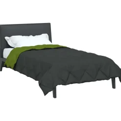 Linnengoed*vidaXL Vol jaar dekbed 135 x 200 cm Microfiber Groen en antraciet