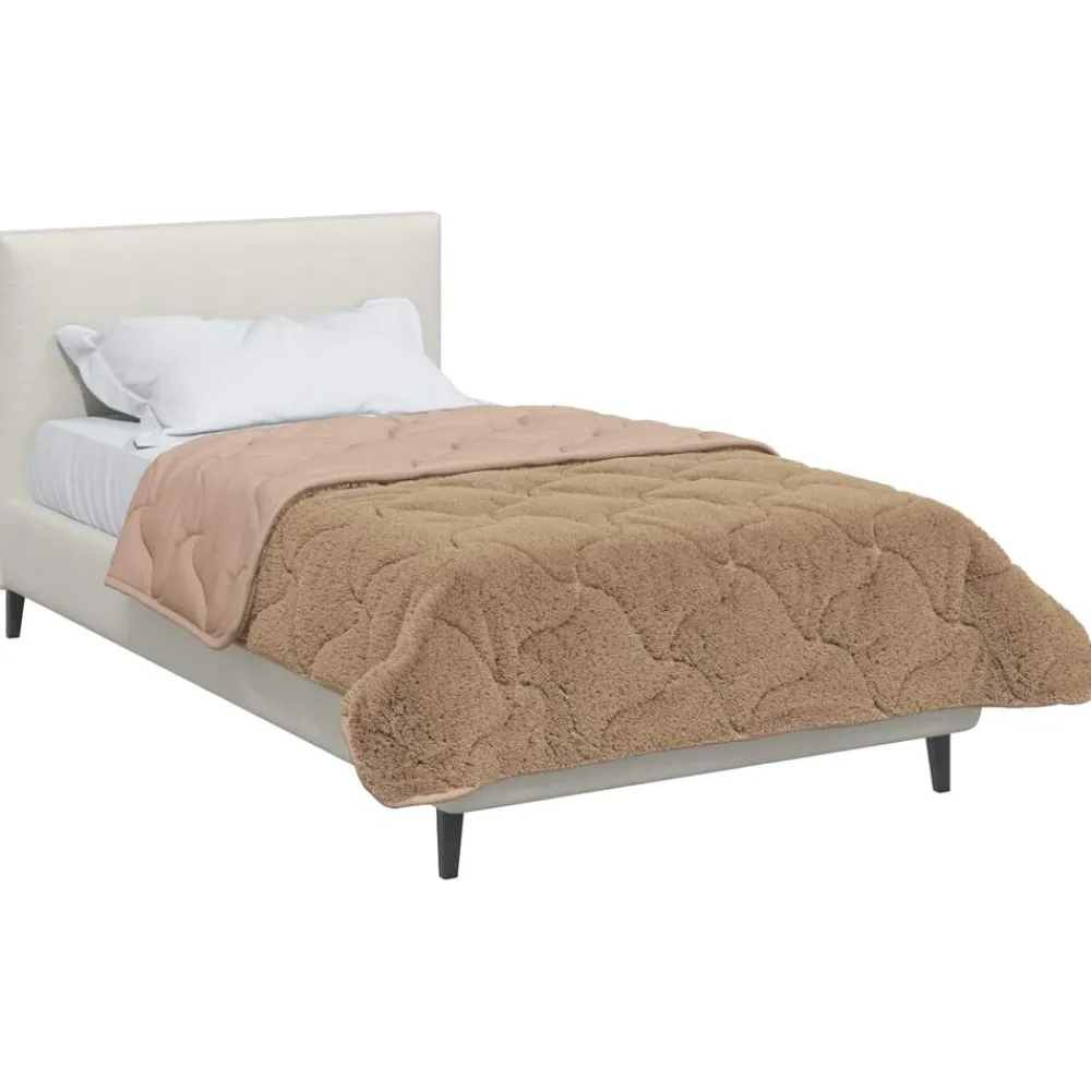 Linnengoed*vidaXL Vol jaar dekbed 135 x 200 cm Microfiber en Teddy fleece Taupe