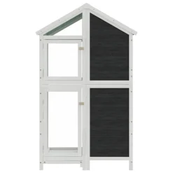 Huisdierbenodigdheden*vidaXL Volière 97x81x152 cm massief grenenhout Grijs