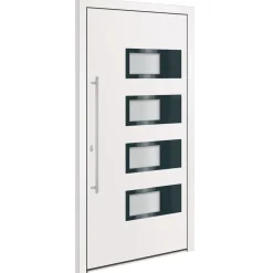 Bouwmaterialen*vidaXL Voordeur 100x200 cm aluminium en PVC Wit