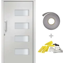 Bouwmaterialen*vidaXL Voordeur 100x200 cm aluminium en PVC Wit