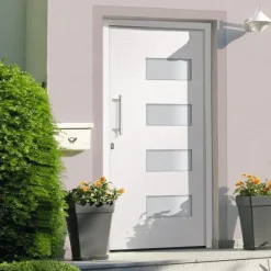 Bouwmaterialen*vidaXL Voordeur 100x200 cm aluminium en PVC Wit