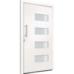 Bouwmaterialen*vidaXL Voordeur 100x200 cm aluminium en PVC Wit