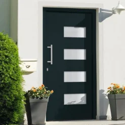 Voordeur 100x200 cm aluminium en PVC>vidaXL Discount