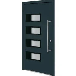 Bouwmaterialen*vidaXL Voordeur 100x200 cm aluminium en PVC kleurig Antraciet