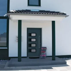 Bouwmaterialen*vidaXL Voordeur 100x200 cm aluminium en PVC kleurig Antraciet