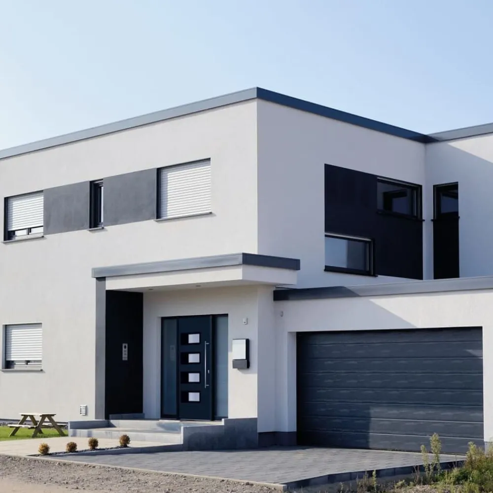Bouwmaterialen*vidaXL Voordeur 100x200 cm aluminium en PVC kleurig Antraciet