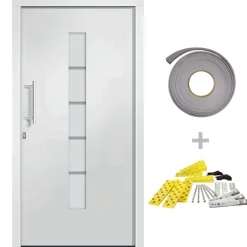 Bouwmaterialen*vidaXL Voordeur 100x200 cm aluminium en PVC Wit