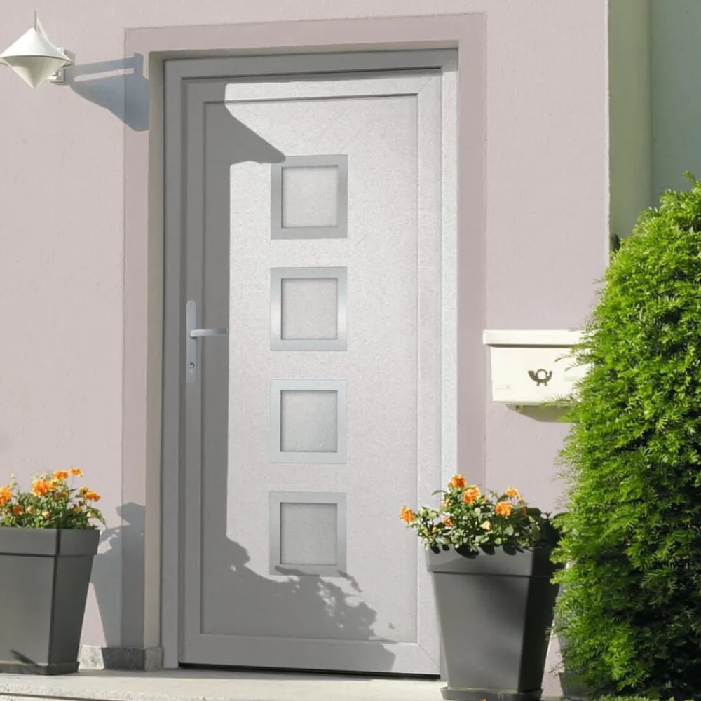 Bouwmaterialen*vidaXL Voordeur 88x200 cm PVC wit Witte buitenkant / witte binnenkant