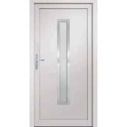 Bouwmaterialen*vidaXL Voordeur 88x200 cm PVC wit Witte buitenkant / witte binnenkant