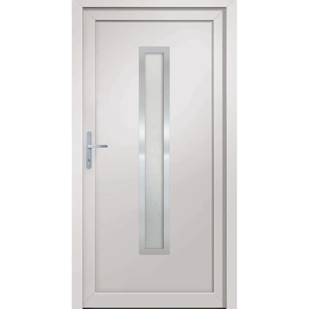 Bouwmaterialen*vidaXL Voordeur 88x200 cm PVC wit Witte buitenkant / witte binnenkant