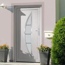 Bouwmaterialen*vidaXL Voordeur 88x200 cm PVC wit Witte buitenkant / witte binnenkant