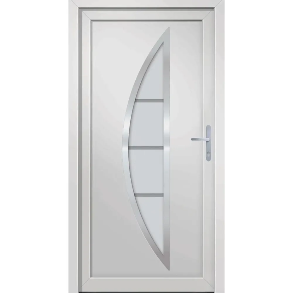 Bouwmaterialen*vidaXL Voordeur 88x200 cm PVC wit Witte buitenkant / witte binnenkant
