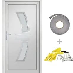 Bouwmaterialen*vidaXL Voordeur 88x200 cm PVC Wit
