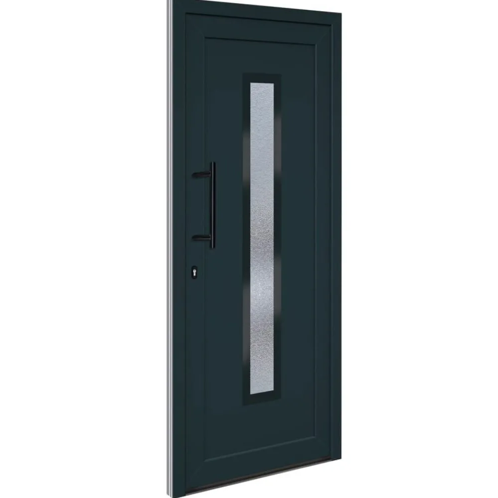 Bouwmaterialen*vidaXL Voordeur 88x200 cm PVC kleurig Antraciet