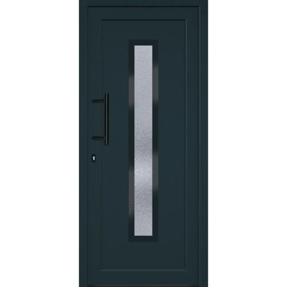 Bouwmaterialen*vidaXL Voordeur 88x200 cm PVC kleurig Antraciet