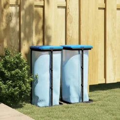 Vuilniszakhouders 2 st 60 L PP zwart en blauw>vidaXL New