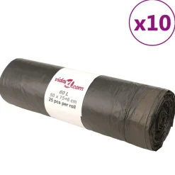 Vuilniszakken met trekkoorden 250 st 60 l zwart>vidaXL Sale