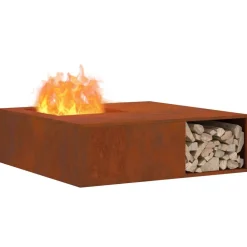 Haarden*vidaXL Vuurkorf Bruin 100 x 100 x 30 cm Cortenstaal Weerbestendig staal/bruin