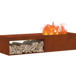Haarden*vidaXL Vuurkorf Bruin 160 x 45 x 35 cm Staal Weerbestendig staal/bruin
