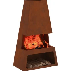 Vuurkorf Bruin 60 x 35 x 100 cm Cortenstaal><noscript><img width=