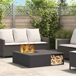 Haarden*vidaXL Vuurkorf Zwart 100 x 100 x 30 cm Staal Koudgewalst staal/zwart