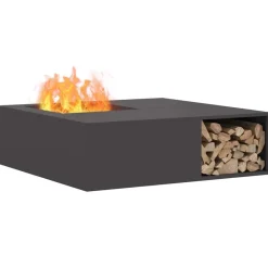 Haarden*vidaXL Vuurkorf Zwart 100 x 100 x 30 cm Staal Koudgewalst staal/zwart