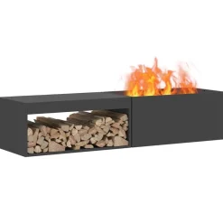 Haarden*vidaXL Vuurkorf Zwart 160 x 45 x 35 cm Staal Koudgewalst staal/zwart