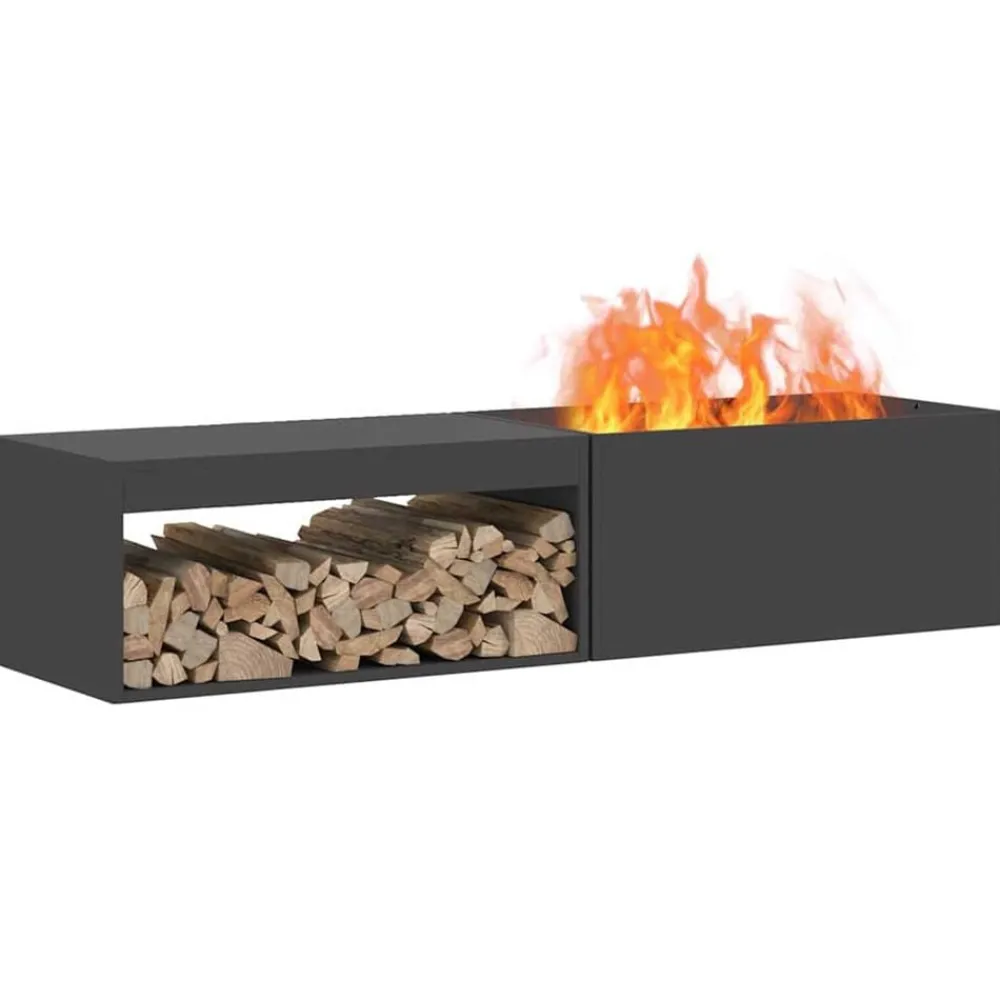 Haarden*vidaXL Vuurkorf Zwart 160 x 45 x 35 cm Staal Koudgewalst staal/zwart