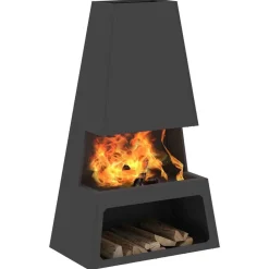 Haarden*vidaXL Vuurkorf Zwart 60 x 35 x 100 cm Staal Koudgewalst staal/zwart