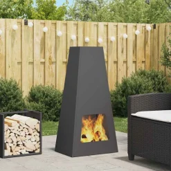 Haarden*vidaXL Vuurkorf Zwart 50 x 35 x 100 cm Staal Koudgewalst staal/zwart