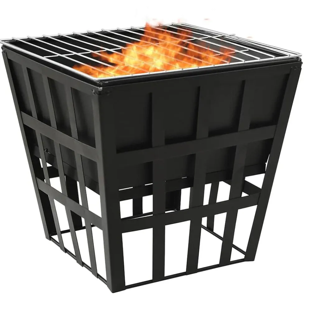 Haarden*vidaXL Vuurplaats en barbecue 2-in-1 34x34x48 cm staal