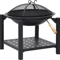 Vuurplaats met pook 54x54x55 cm staal>vidaXL